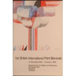 DAVID HOCKNEY 1st British International Print Biennale Offset poster on handmade paper 1968 79 x