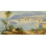 MARIA GIANNI An Italian Coastal View Gouache Signed 16 x 31cm