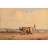 ERNEST GEORGE BEACH The Farmers Cart Watercolour Signed 23 x 34cm