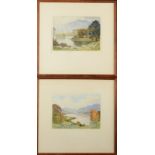 ROBERT CRESWELL BOAK Scottish Lochs A pair of etching aquatints Each signed and inscribed Plate