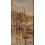 KATE WYLIE Skelmorlie Oil on canvas laid down Signed 35 x 18cm