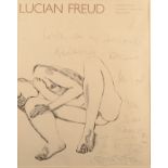 LUCIAN FREUD Drawing For Naked Figure Printed poster for the Arts Council 1974 Hayward Galley