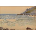 THOMAS COOPER GOTCH Cornish coast Watercolour Signed 17 x 26.