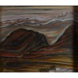 STENBERG Arab village beneath mountains Oil on panel Signed 39 x 45cm