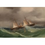 DE SIMONE Y.S. Cressida in heavy seas Gouache Signed, inscribed and dated '89 32 x 46.