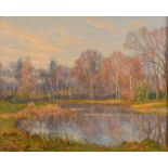 AUGUSTUS WILLIAM ENNESS Autumn Pond, Berriew, Powys,