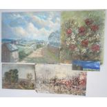 Five oil paintings
