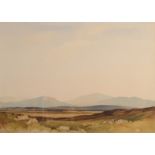 PERCY LANCASTER Moorland Cross Fell Cumberland Watercolour Signed Inscribed to the back 35 x