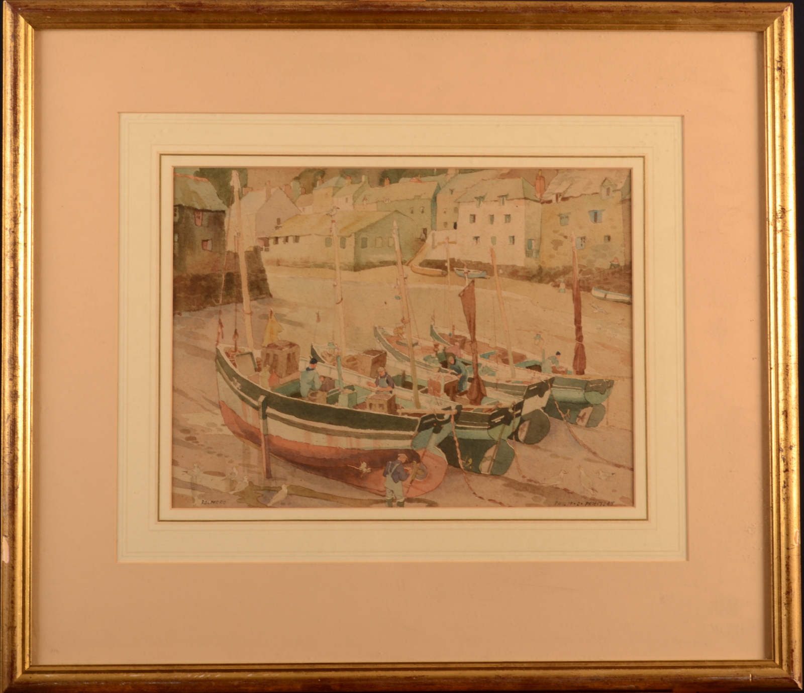 PHILIP COLINGWOOD PRIESTLEY Polperro Watercolour Signed and inscribed 28 x 38cm - Image 2 of 2
