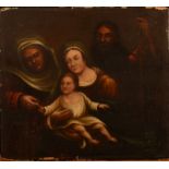 Holy Family 19th century oil on panel 25 x 28cm