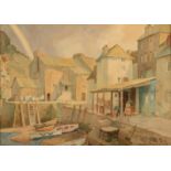 PHILIP COLINGWOOD PRIESTLEY Polperro Watercolour Signed,