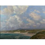 WILLIAM TODD-BROWN Hayle Estuary Oil on canvas Signed Exhibition labels to the back,