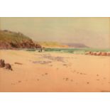 WILLIAM PARKYN Low Tide Kennack Sands Watercolour Signed 24 x 36cm