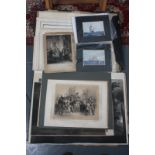 A portfolio of prints including ship portraits by Spurling and the key to The Battle of Trafalgar