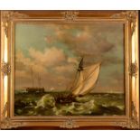F WOUVERMAN Dutch marine scene 20th century oil on canvas Signed Together with a watercolour by