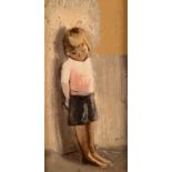 GEORGE LAMBOURN Naughty Daughter Oil on canvas Inscribed label to the back 40 x 20cm