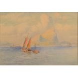 WILLIAM WOODHOUSE Shipping off Gibraltar Watercolour Signed 23.