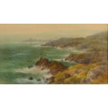 EDMUND PHIPPS Coast Watercolour Initialled 19 x 33.