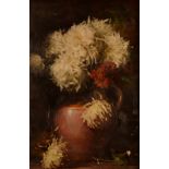 CATHERINE MARY WOOD Chrysanthemums in a pitcher Oil on canvas Signed 60 x 39cm
