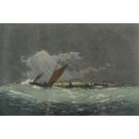CLAUDE ROWBOTHAM Squally Weather Off Cape Cornwall Etching aquatint Signed and inscribed Plate