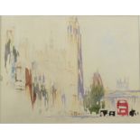 WILLIAM WALCOT Kings Parade, Cambridge, Watercolour Signed 23 x 30.