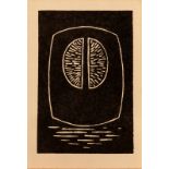 DENIS MITCHELL Sculptural form Woodcut Christmas Card Signed and dated 1984 18.5 x 12.