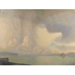 KEN SYMONDS Mounts Bay Storm Oil on canvas Signed 91 x 122cm