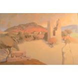 KEN SYMONDS Towards the Carn Oil on canvas Inscribed to the back 91 x 137cm