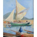 MARCEL JALLOT St Tropez Oil on canvas Signed and dated 1931 Inscribed to the back 55 x 45cm