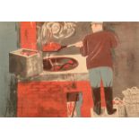 RICHARD PLATT Boiling Lobsters circa 1953 Three colour lithograph Signed and inscribed by the