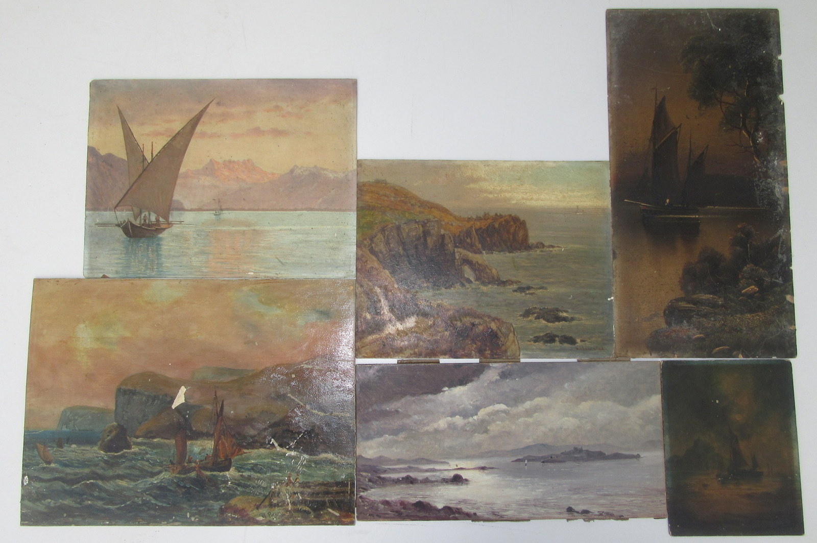 Six marine and coastal watercolours