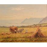 DAVID RYLANCE Harvest Time on the Roseland Coast Oil on canvas Signed 45 x 55cm