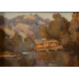 WERNER FILIPICH Turon River Sofala NSW OIl on board Signed Inscribed to the back 12 x 17cm