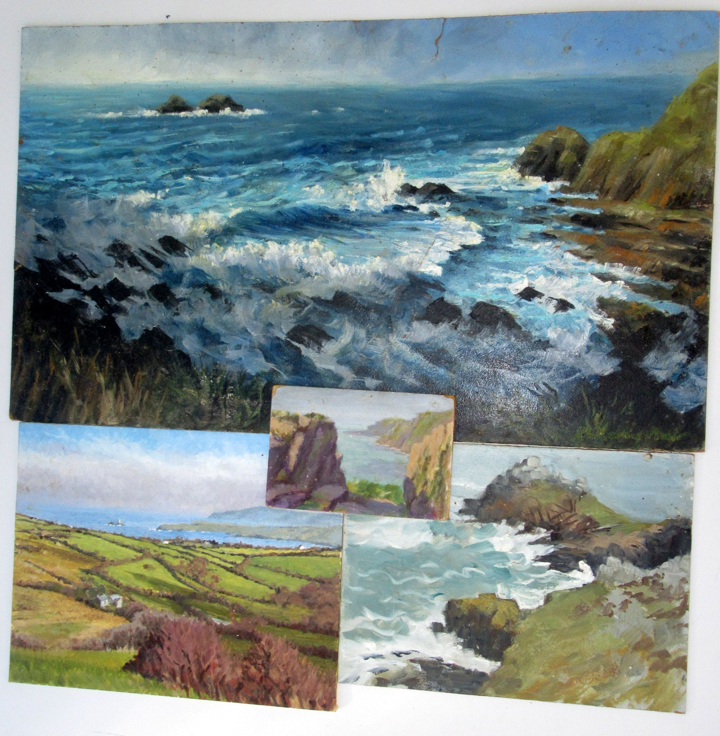 KATHERINE MAIR Four coastal oil paintings