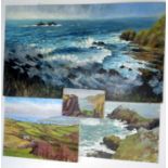 KATHERINE MAIR Four coastal oil paintings