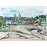 ALAN FURNEAUX On The Fal, Truro Gouache,