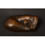 DAVID BACKHOUSE Nude figure Bronze Signed and dated '77 Height 3.5 length 13.