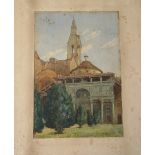 HENRY RYLAND Classical buildings Watercolour Signed 29.