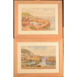 T H VICTOR Mousehole Two watercolours Each signed and inscribed 22 x 33cm and 23 x 34cm