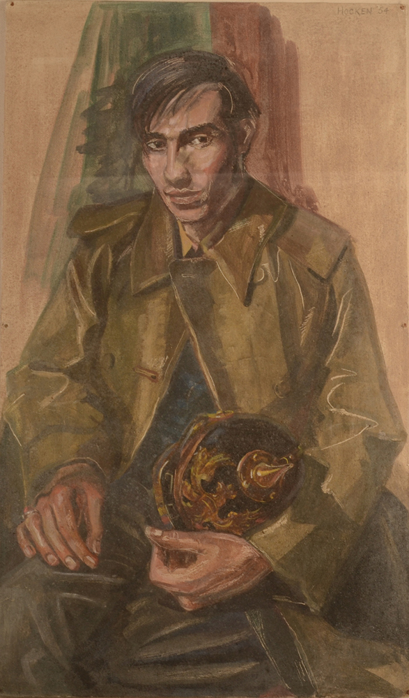 MARION GRACE HOCKEN Richard Care's Prussian Helmet Oil on board Signed and dated 1954 Exhibition