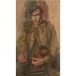 MARION GRACE HOCKEN Richard Care's Prussian Helmet Oil on board Signed and dated 1954 Exhibition