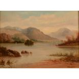 T H BURGESS In the lakes Oil on canvas Signed 40 x 55cm