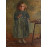 E J HARRINGTON Full length portrait of a young girl Oil on canvas,
