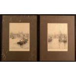 ROWLAND LANGMAID On The Thames Two etchings Each signed one dated 1929 to the plate Plate size 27