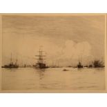 CHARLES HENRY BASKETT HMS Victory Etching Signed and inscribed Plate size 20 x 28cm