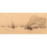 WILLIAM LIONEL WYLLIE Gibraltar Etching Signed Plate size 16 x 37.