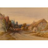 A CHESHIRE An English Village Watercolour Signed 50 x 73cm