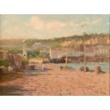 RAY AMBROSE On the Pier St Ives Oil on board Signed 45 x 60cm Condition report: The