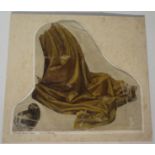Attributed to EDWARD BURNE-JONES Study of drapery Oil on canvas laid down 29 x 32cm irregular