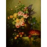 HOLLY Flowers in the Dutch manner Oil on canvas Signed 100 x 74cm